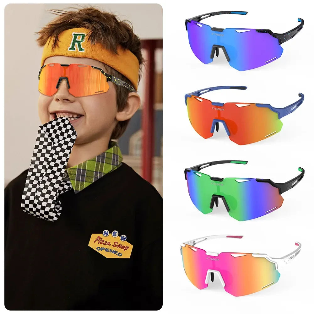 X-TIGER Kids Cycling Sunglasses UV400 TR90 Ultralight Sports