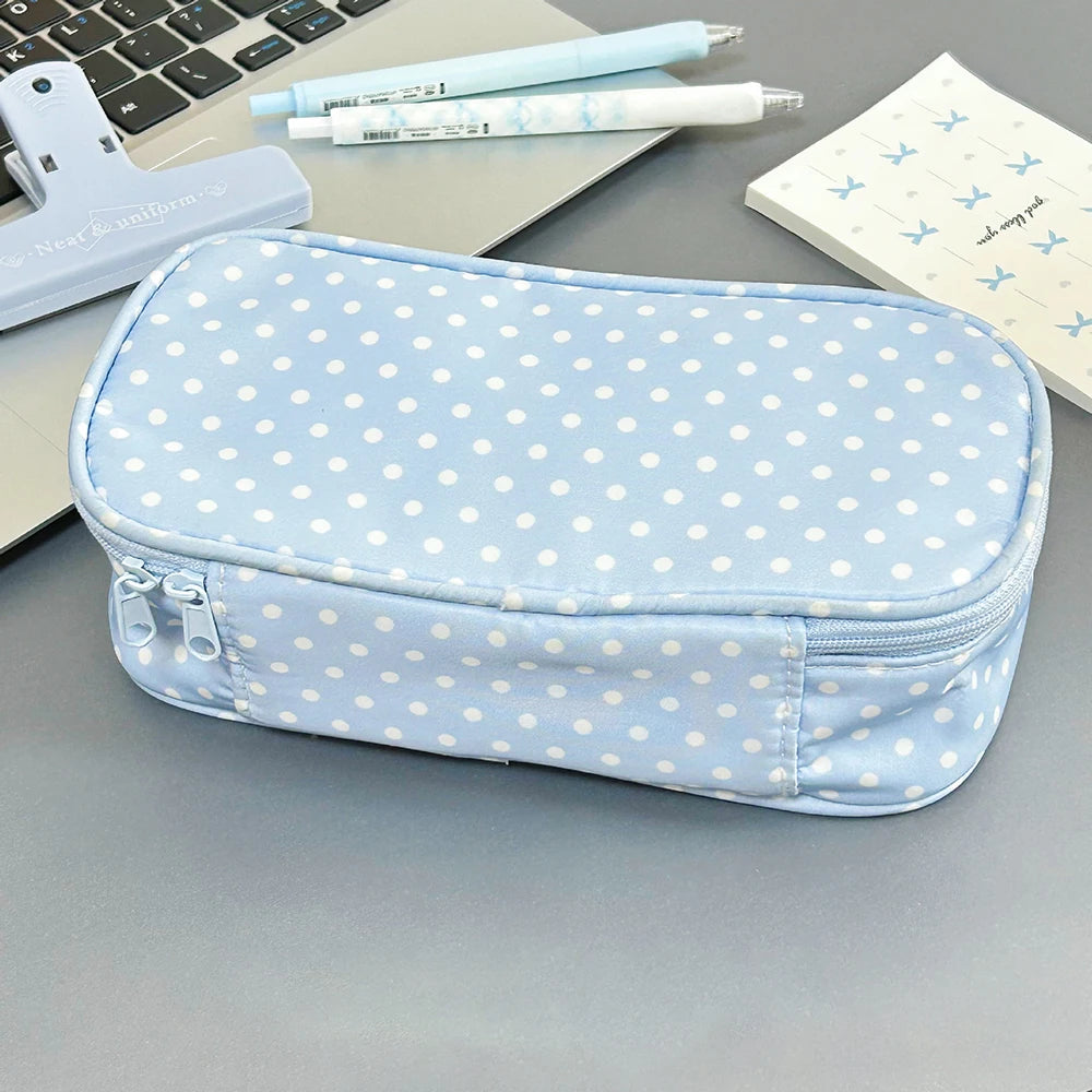 Wave Point Element Pen Bag Ins Large Capacity Girl Makeup Brush