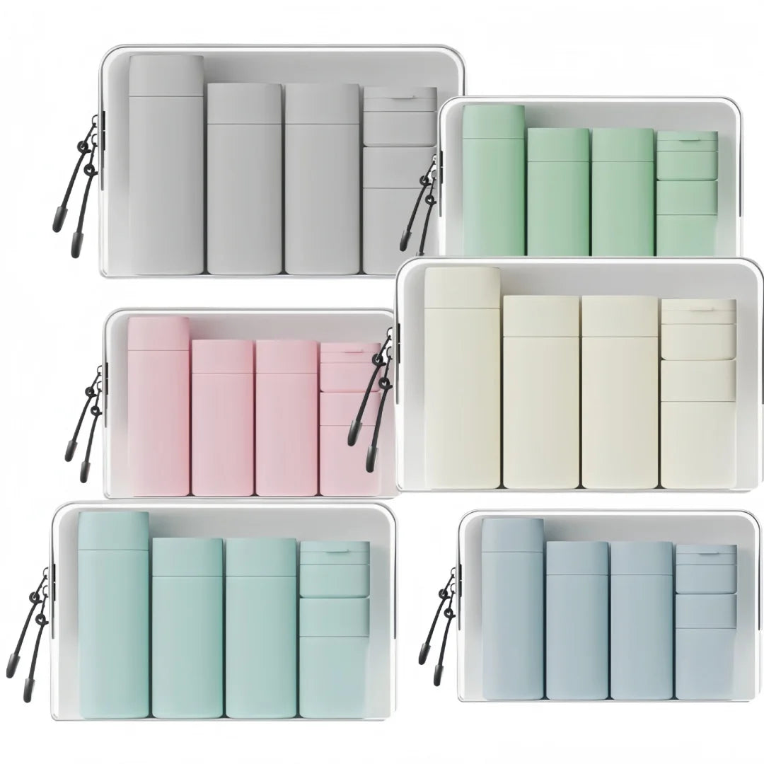 Travel Bottles Set, Silicone Squeezable Containers, Refillable Travel Accessories for Conditioner, Shampoo, Lotion & Body Peaceful Pleasures Health and Wellness