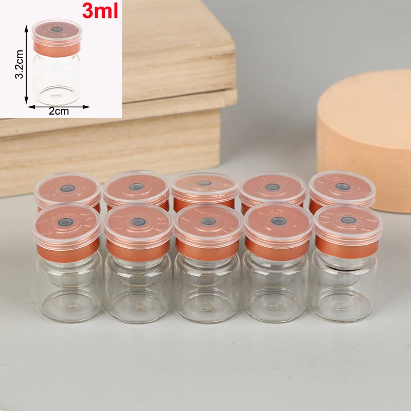 10-Pack Glass Vials Flip-Off Caps & Rubber Stoppers | 3–10ml