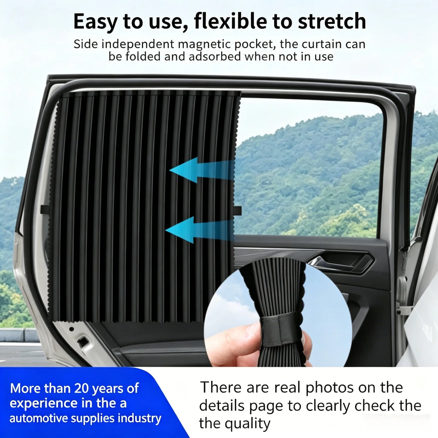1/2Pcs Magnetic Car Side Window Sun Shade Curtains Privacy Design Sun Protection Sunshade Anti-Glare UV-Blocking Curtain Peaceful Pleasures Health and Wellness