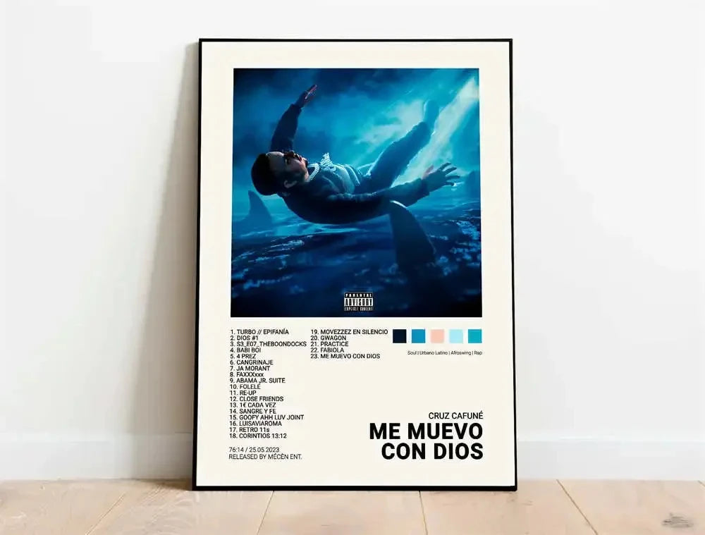 Nordic Pop Rapper Quevedo Poster Aesthetics Mora Feid Eladio Carrion Rauw AlejanDro Music Album Canvas Print Wall Art Home Decor Peaceful Pleasures Health and Wellness