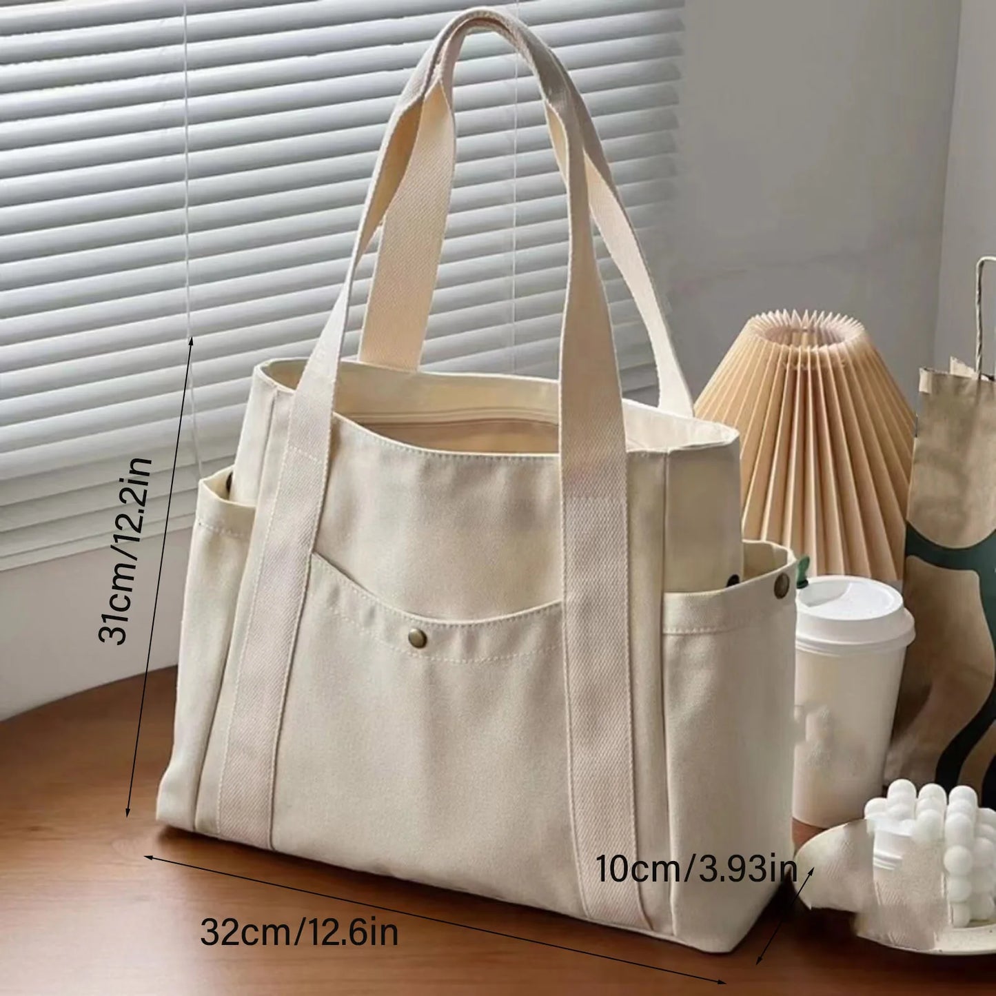 Large-Capacity Travel Tote Bag All-Match Tear-Resistant Handle Tote Bag Ideal Gift for Yourself Female Friends Peaceful Pleasures Health and Wellness