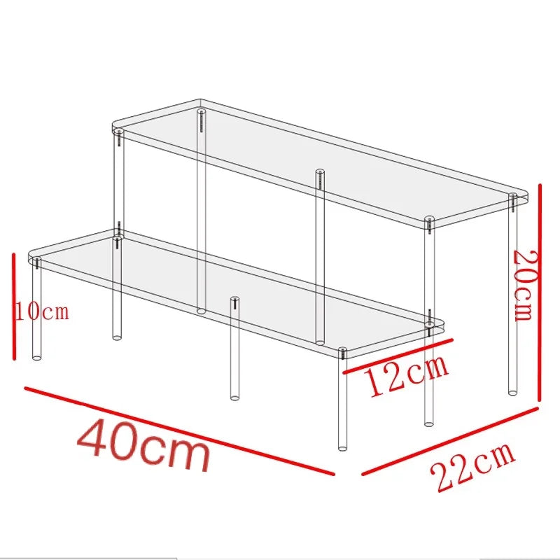 Acrylic Staircase Cup & Teapot Display Rack | Multi-Layer