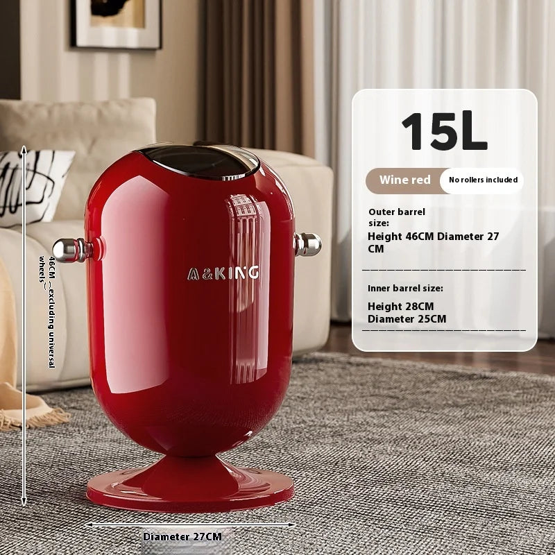 Touch-Free Stainless Steel Trash Can | Large Floating Lid Bin