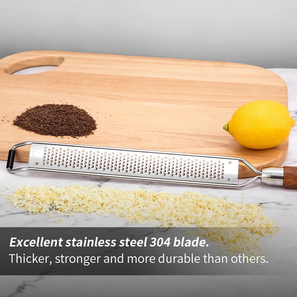Premium Wooden Handle Zester and Grater, Efficient and Easy to Use, Ideal Kitchen Tool, Perfect for Chefs and Home Cooks Alike Peaceful Pleasures Health and Wellness