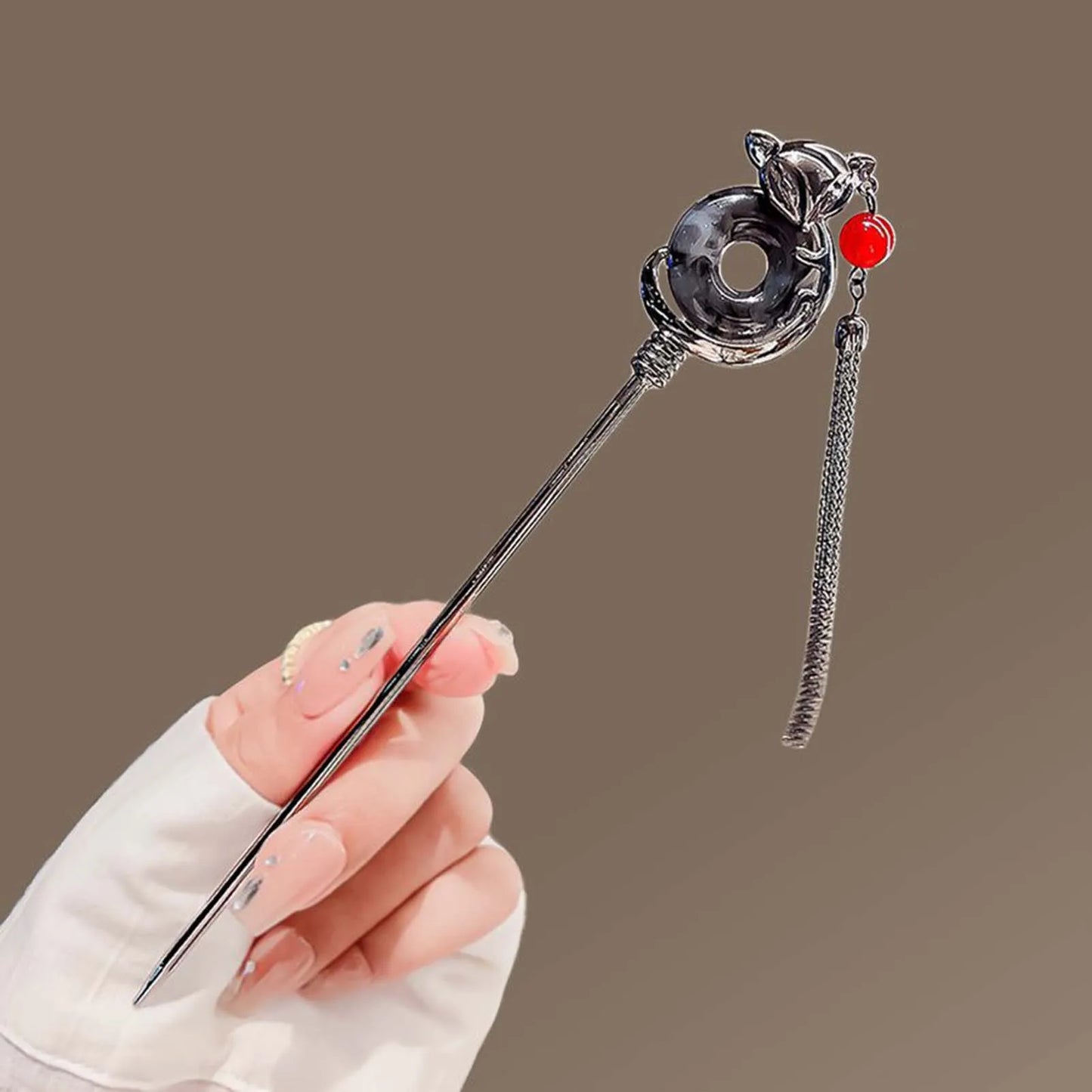 Women Elegant Hair Chignon with Tassel Fine Workmanship Long Straight Hair Stick for Hair DIY Accessory Hair Styling Peaceful Pleasures Health and Wellness