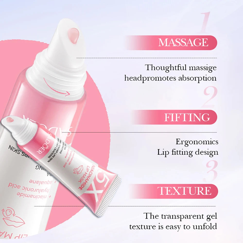 5X Niacinamide Plumping Lip Mask – Intense Hydration & Anti-Dryness for Soft, Pink Lips | Care Chapped Lips Overnig 10g/pc Peaceful Pleasures Health and Wellness