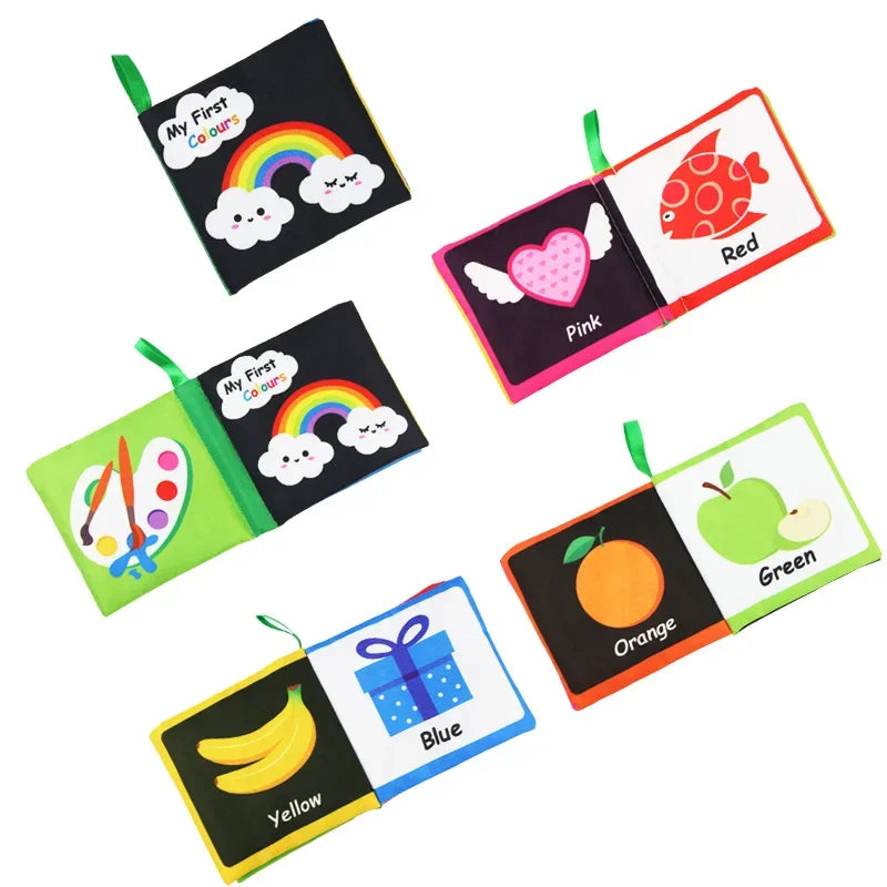 Baby Soft Cloth Books Rustle Sound Quiet Infant Early Learning