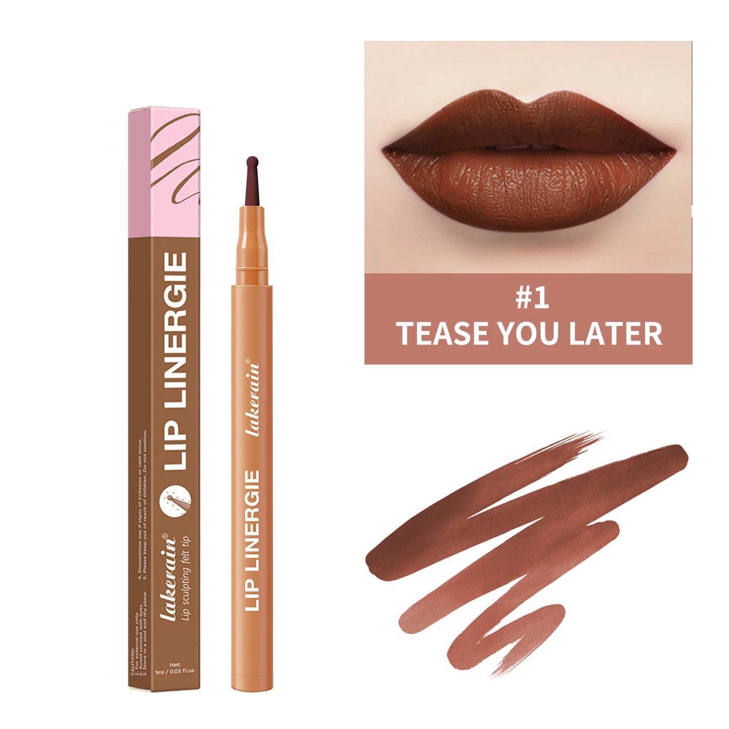 Lip Lingerie Long Lasting Waterproof Lip Liner Stain 8 Colors Transfer Proof Smudge Resistant Color No Bleed Formula Cosmetics Peaceful Pleasures Health and Wellness 01 TEASE YOU LATER