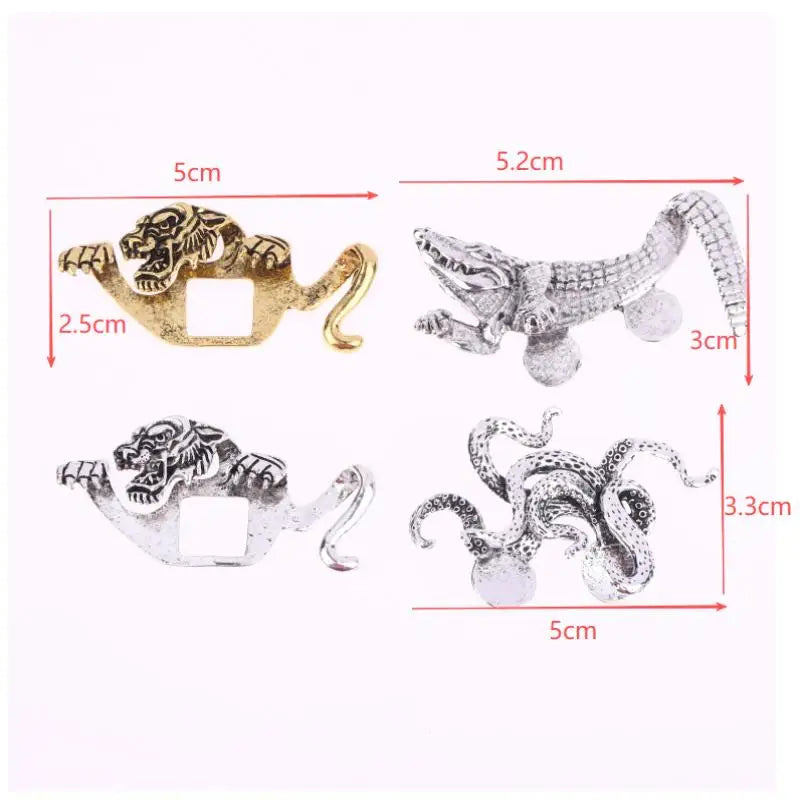 Zinc Alloy Lapel Pin with Crocodile Tiger Design Peaceful Pleasures Health and Wellness