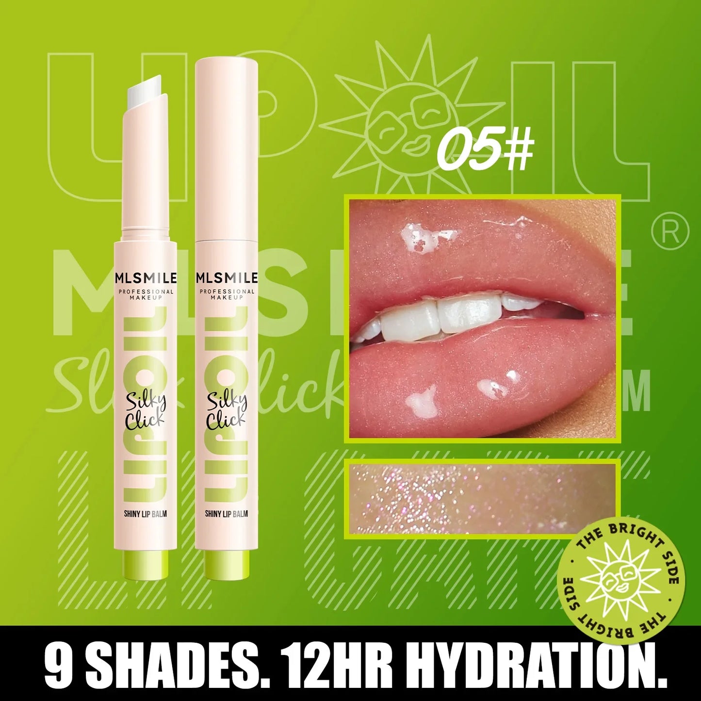 MLSMILE Mirror Gloss Lip Balm Oil – Long Lasting, 9 Shades