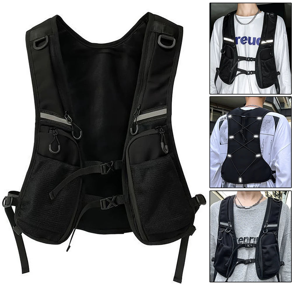 Reflective Tactical Vest with Phone Pocket & Storage Peaceful Pleasures Health and Wellness france