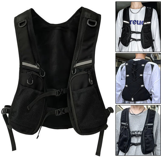 Reflective Tactical Vest with Phone Pocket & Storage Peaceful Pleasures Health and Wellness france