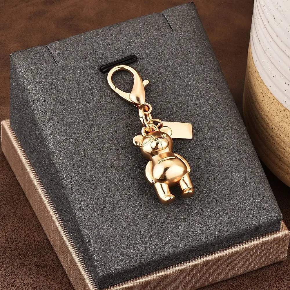 Heart-Shaped Keychain Bag Charm – Gold-Tone Pendant Accessory