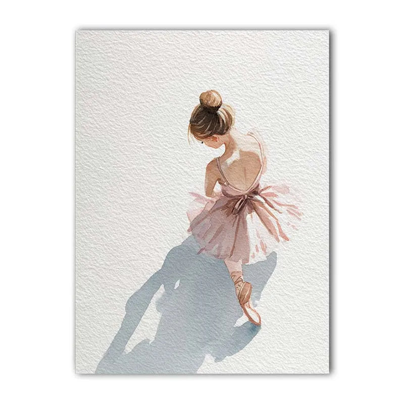 Nordic Ballerina Pink Canvas Wall Art | Girls Bedroom Décor Canvas Wall Art Peaceful Pleasures Health and Wellness 01 21X30cm No Frame China Mainland