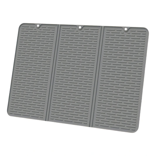Silicone Dish Drying Mat Foldable Drain Pad Non-slip Kitchen Peaceful Pleasures Health and Wellness Grey