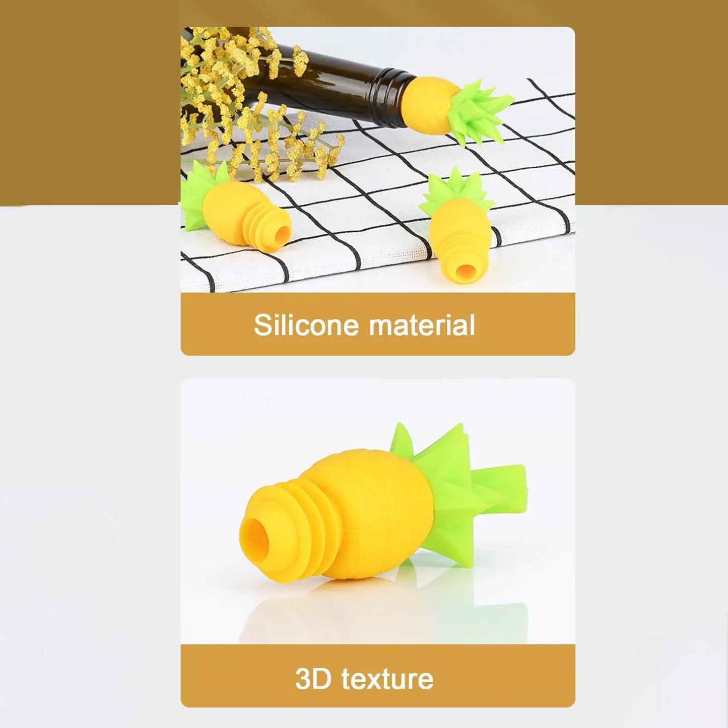 Silicone Pineapple Wine Stopper – Leakproof Reusable Bottle Cap