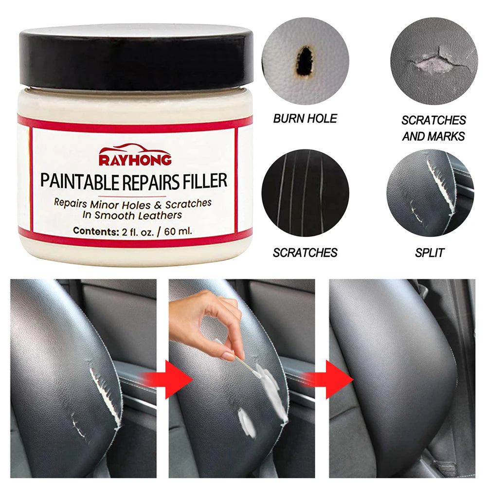 60ml Leather Filling Paste Natural Leather Filler Repair Compound Leather Restoration Cream Car Leather Conditioner Cleaner Peaceful Pleasures Health and Wellness