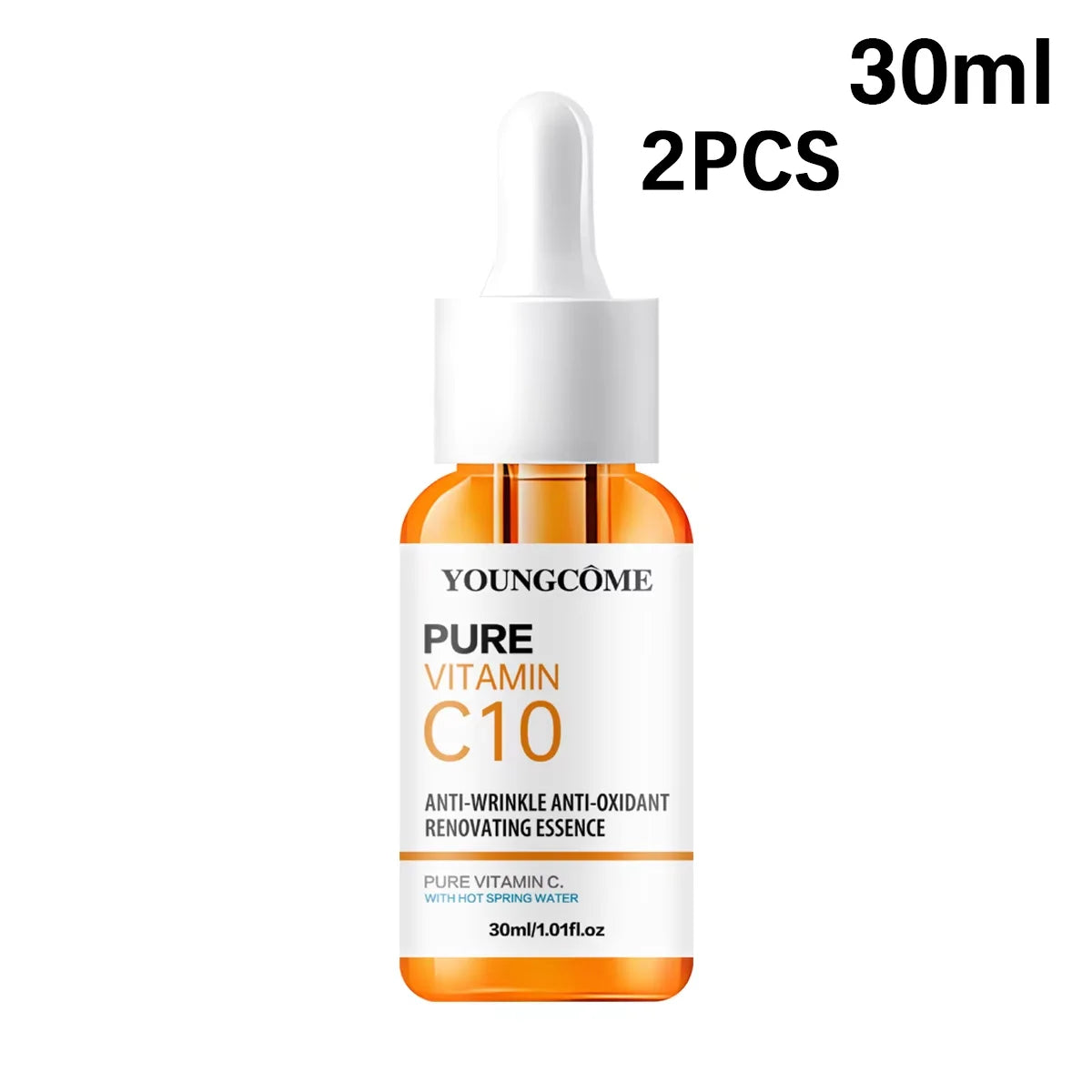 Vitamin C & Hyaluronic Acid Brightening Face Serum Peaceful Pleasures Health and Wellness 30ml-2PCS
