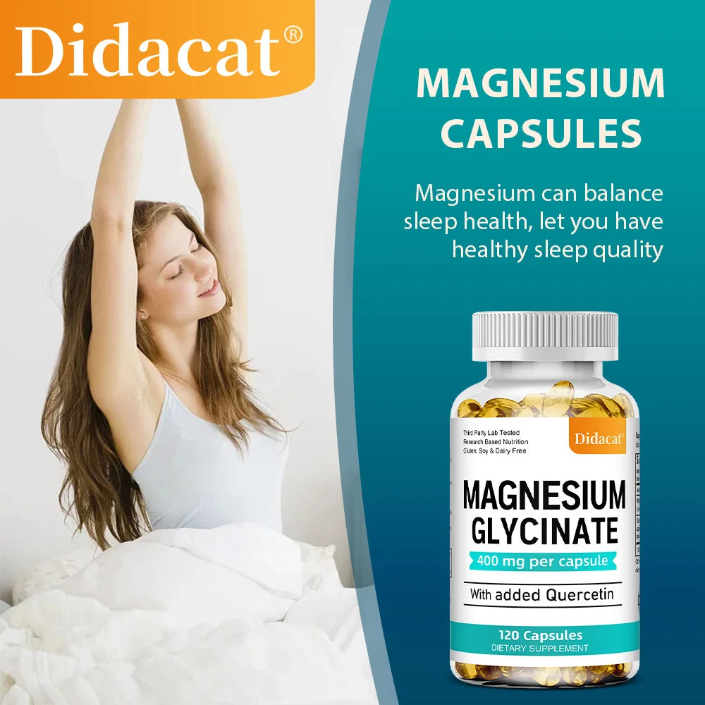 Magnesium Glycinate 400mg with Quercetin | Sleep & Heart Health