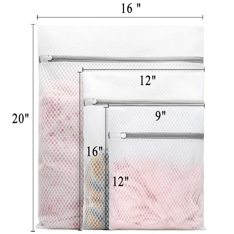 5-Pack Mesh Laundry Bags | Honeycomb Polyester Wash Bags