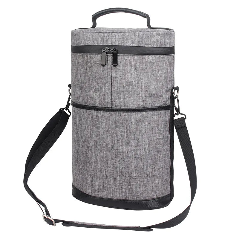 Cooler Bag for 2 Bottles Wine Bag Portable Bucket Carrier with Ice Champagne Picnic Pack Free Shipping Soft Cooler Bottle Opener Peaceful Pleasures Health and Wellness