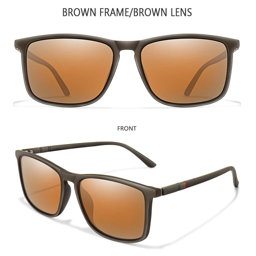 Luxury Square Vintage Polarized Sunglasses – UV400 Protection for Cycling, Driving, Fishing & Travel – Unisex