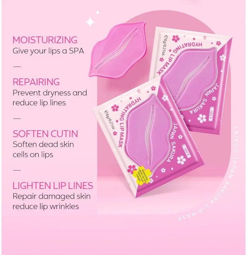 LAIKOU Cherry Blossom Lip Mask – Moisturizing & Anti-Wrinkle