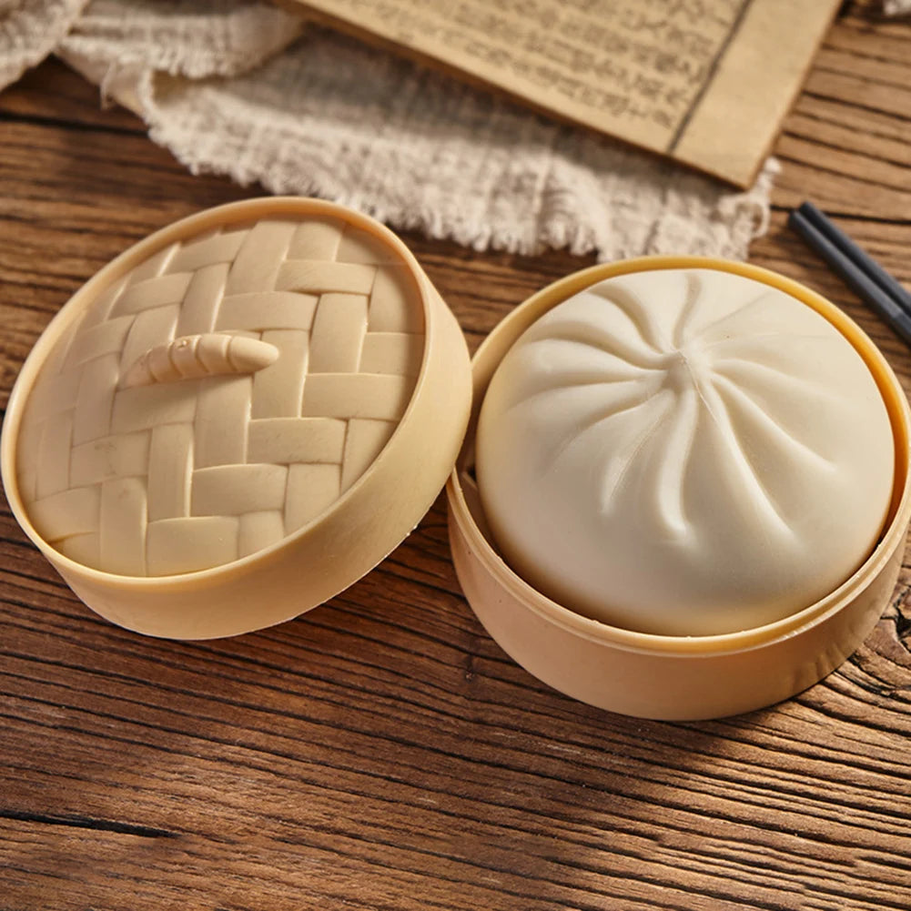 Steamed Bao Bun Squishy Ultra-Soft Decompression Toy,Anxiety Relief Squeeze Toy,Trick, Play Funny, Relieve Stress,Big Bun Toy Peaceful Pleasures Health and Wellness