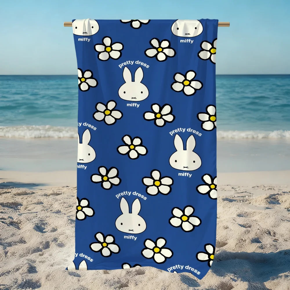 Miffy Cartoon Quick-Dry Beach Towel | Soft Pool & Travel Towel