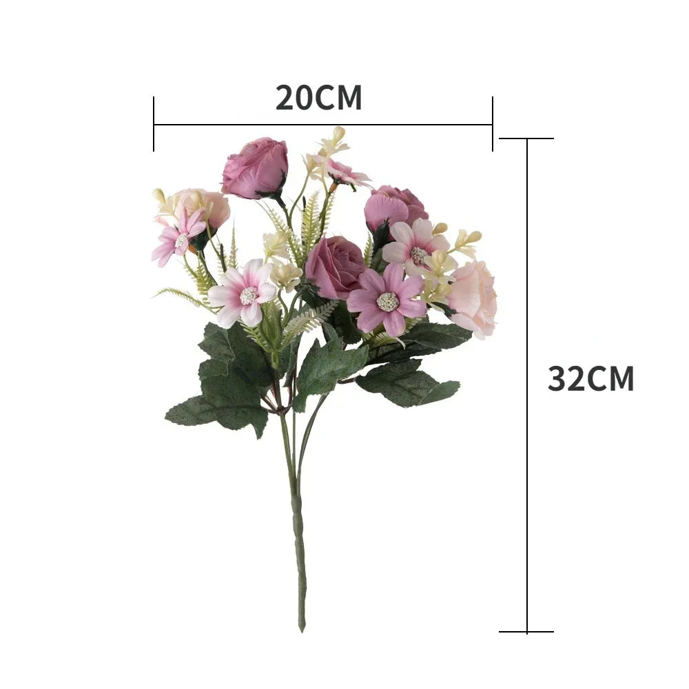 Silk Rose Artificial Flower Bouquet | Wedding & Home Decor