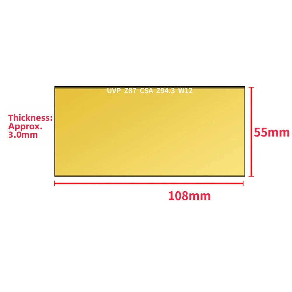 Welding Helmet Glass Lens Shade 9–13 | IR & UV Protection 2×4.25"