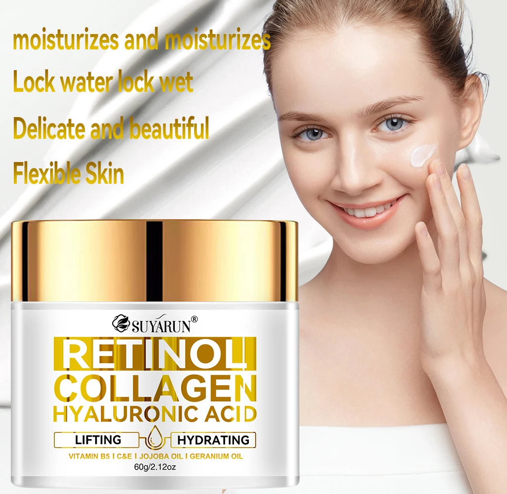 SUYARUN Retinol Collagen Moisturizing Cream. - Anti-Aging Face Cream, Intense Hydration & Nourishing Formula for Glowing Skin Peaceful Pleasures Health and Wellness
