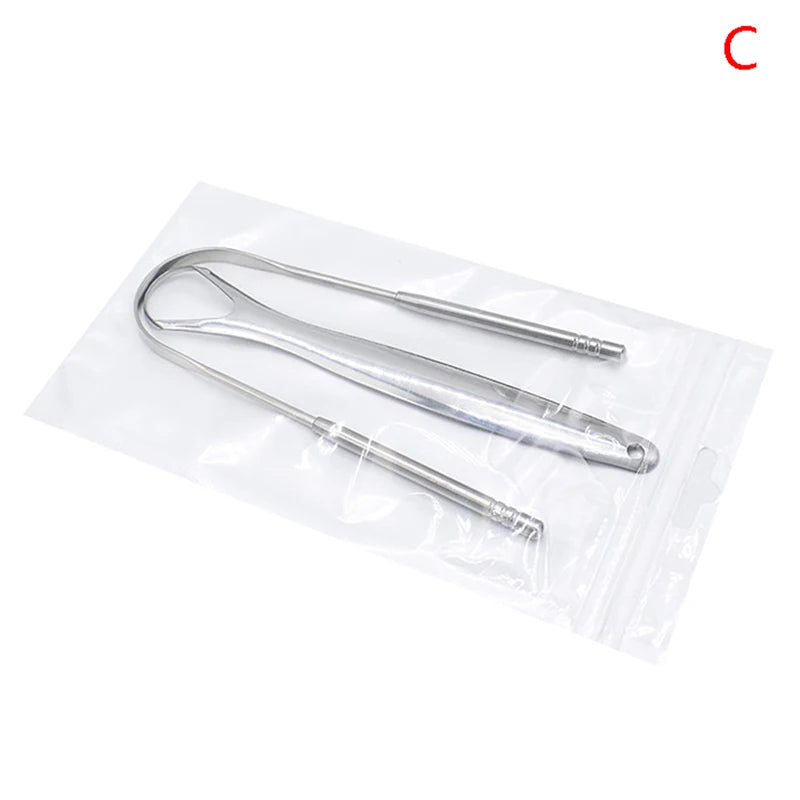 2-Pack Stainless Steel Tongue Scraper Set | Oral Care Cleaner
