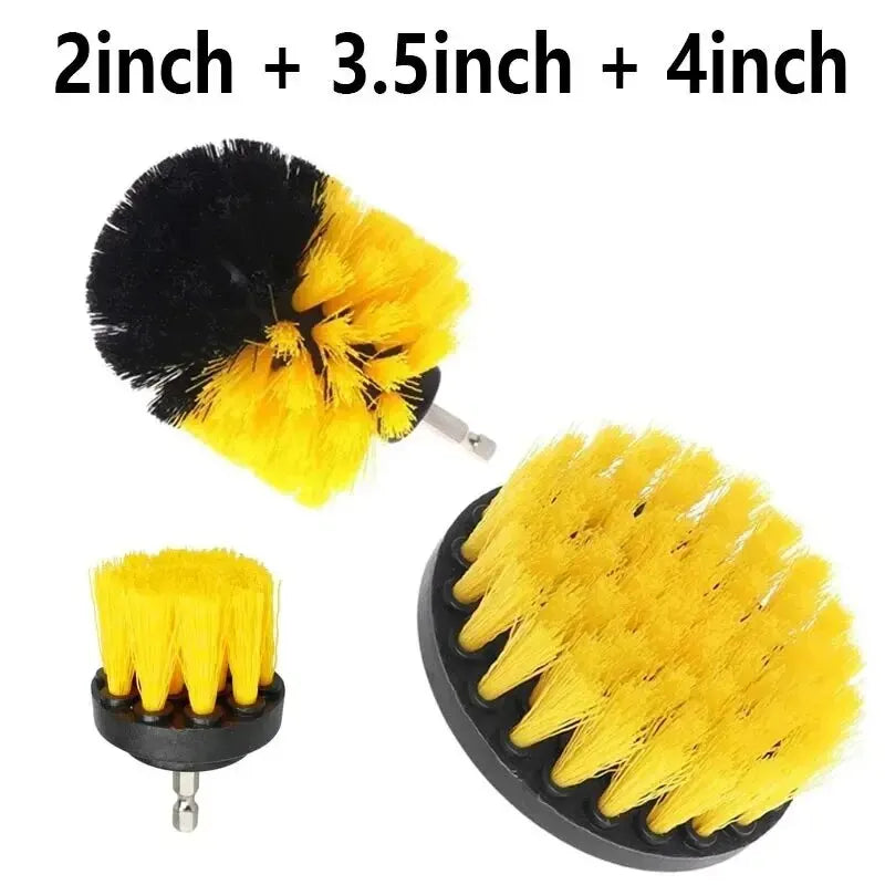 3-Piece Drill Brush Attachment Set – Tile, Grout & Carpet Scrubber