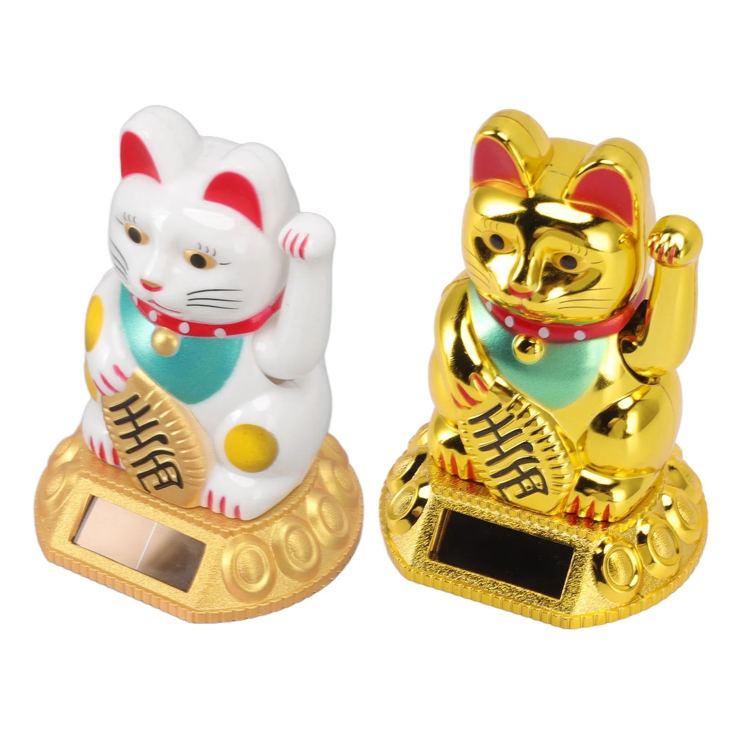 Chinese Lucky Cat Decoration Waving Arm Solar Light Induction Statue