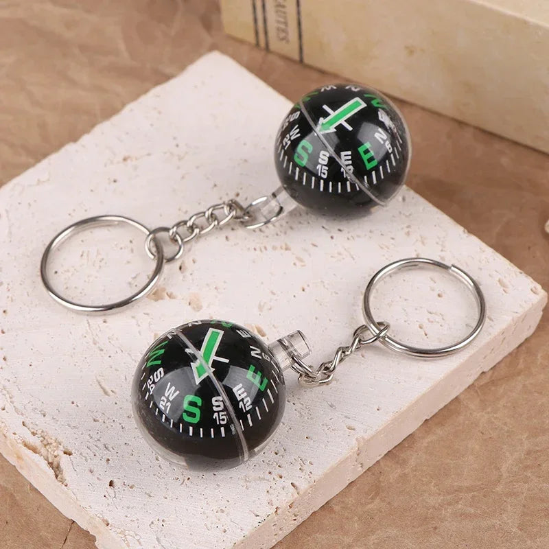 1pc Portable Lightweight Emergency Compass Outdoor Survival Keychain Ball Compass Tool Peaceful Pleasures Health and Wellness