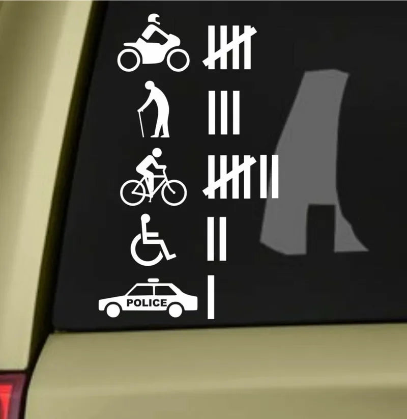 9"**5.3" Funny Hit Accident Count Vinyl Sticker Decal Off Road Car Stickers Peaceful Pleasures Health and Wellness