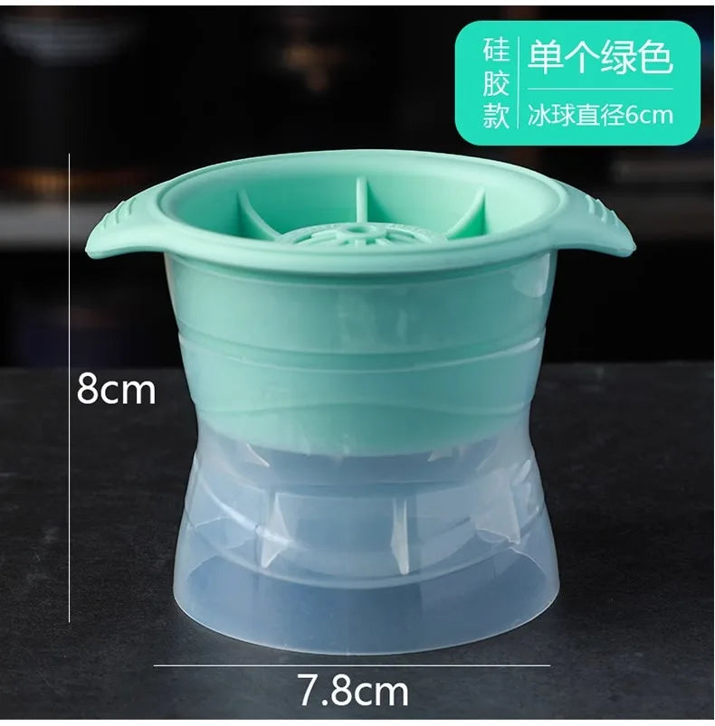 6cm Silicone Sphere Ice Ball Mold – Whiskey Ice Maker, 20 Balls Silicone Ice Ball Mold Peaceful Pleasures Health and Wellness green four