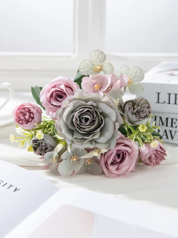 Silk Rose Artificial Flowers for Wedding, Home & Garden Décor