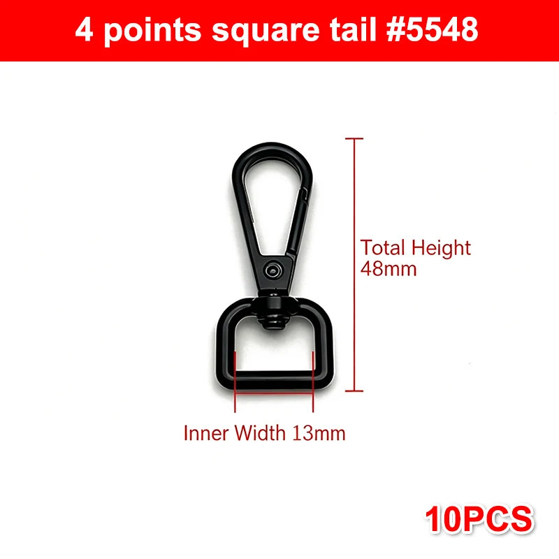 10Pcs Zinc Alloy Swivel Snap Hooks | DIY Bag & Keychain Hardware