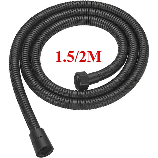 1.5/2m Hose Black Stainless Steel Garden Water Hose Handheld Shower Pipe Flexible Tube Anti-winding Bathroom Accessories Pipes Peaceful Pleasures Health and Wellness