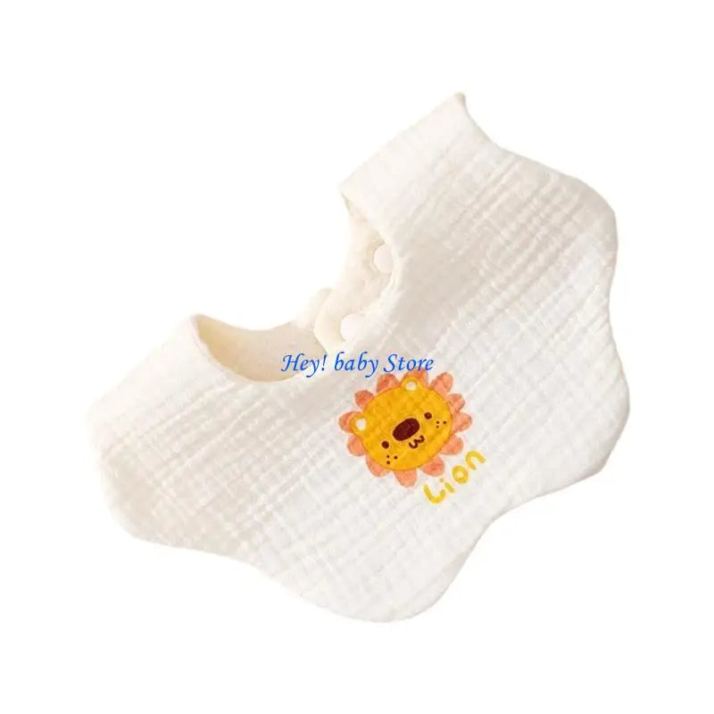360° Rotating Baby Bib – Soft Cotton Muslin Drool Burp Cloth