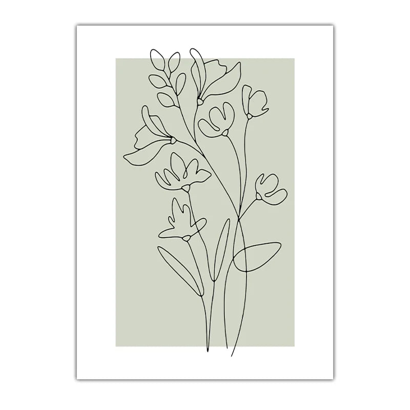 Nordic Floral Canvas Wall Art – Black & White Minimalist Print Canvas Wall Art Print Peaceful Pleasures Health and Wellness 03 20x25cm No Frame China Mainland