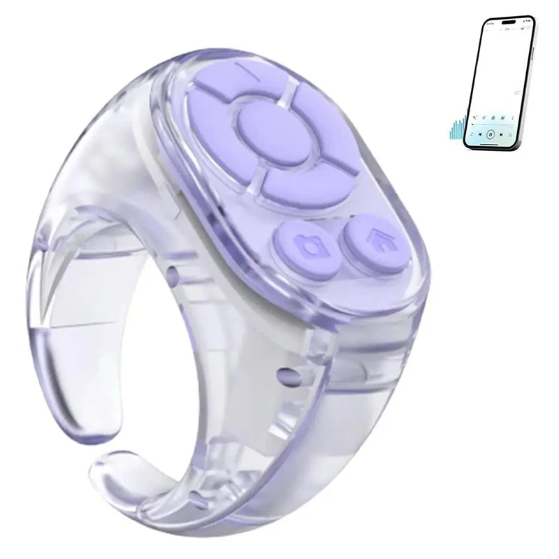 Bluetooth Ring Remote – Page Turner, Camera Shutter & Media Peaceful Pleasures Health and Wellness Purple