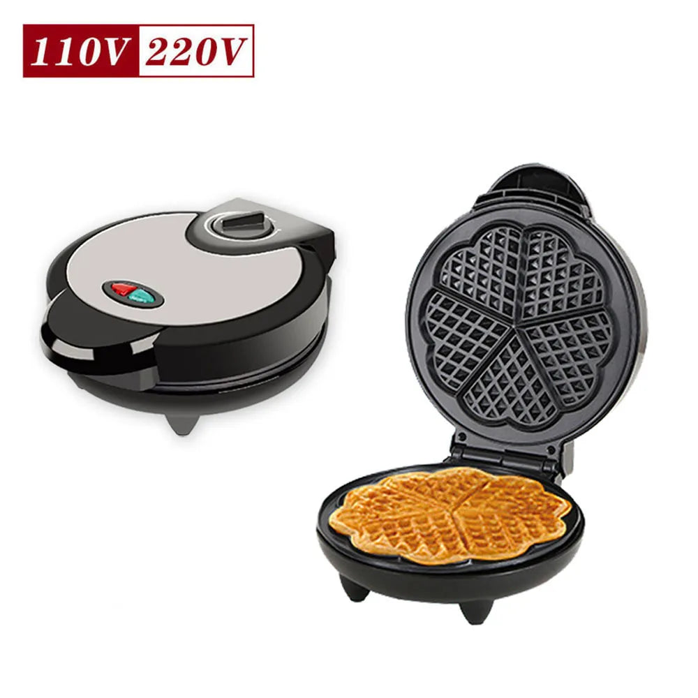 Heart-Shaped Waffle Maker | 5 Waffles, Non-Stick, 1000W