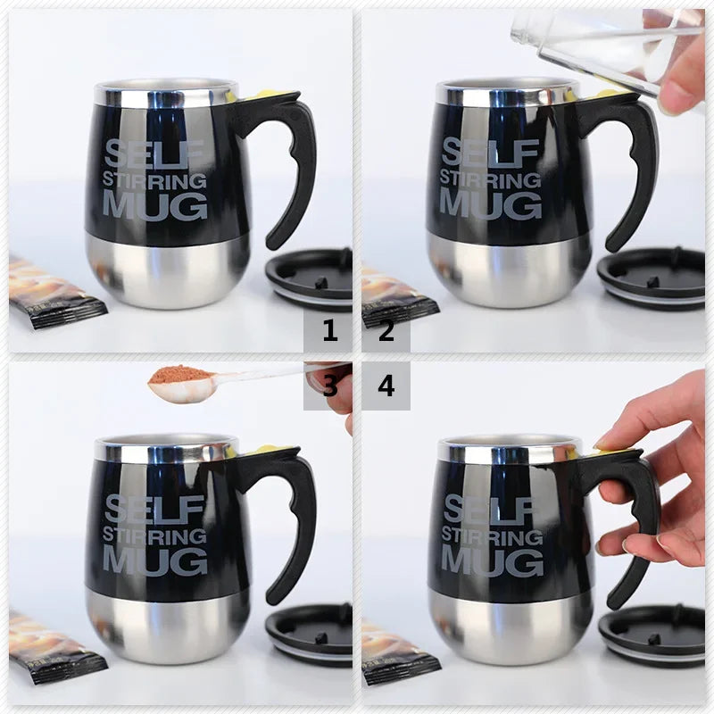 Self-Stirring Coffee Mug | 304 Stainless Steel Magnetic Cup