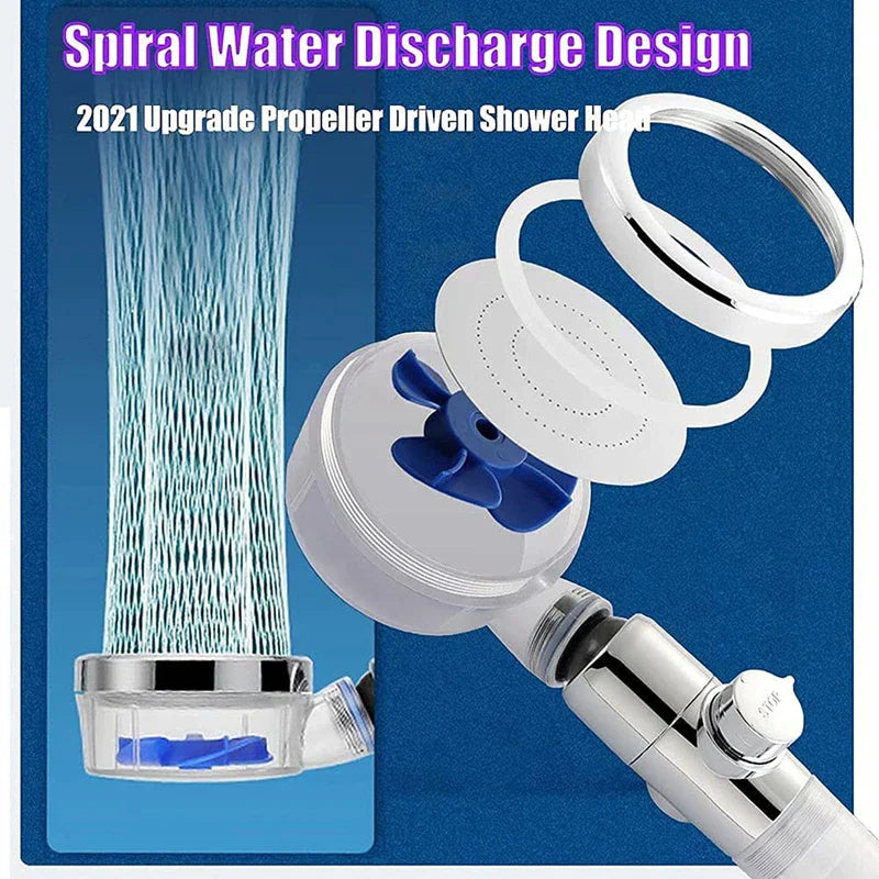 360° Rotating High-Pressure Water-Saving Shower Head with Filter