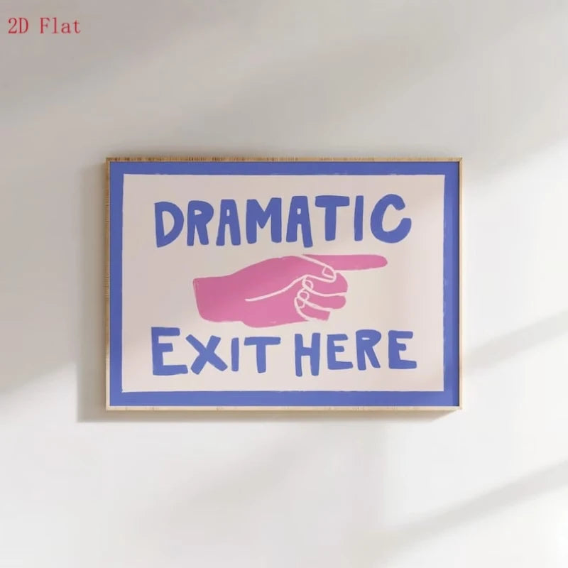 Retro Purple Exit Signs Canvas Wall Art Print | Home Decor